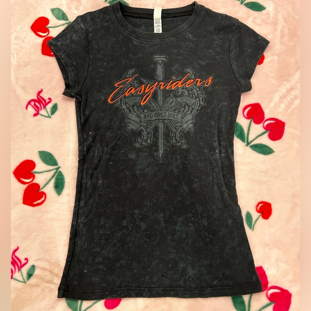 y2k biker style shirt